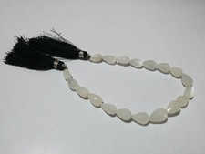 56Ct Natural White Moonstone Teardrop 5x9-8x12mm Faceted Straight Drill Beads 8"