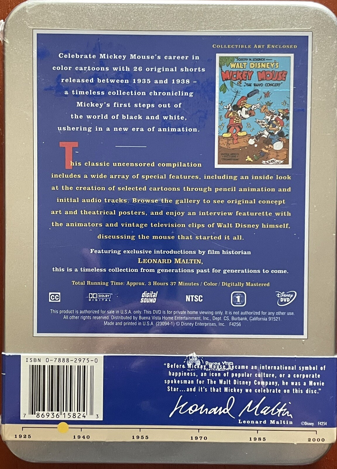 Walt Disney Treasures, 2 Disc DVD Set, Mickey Mouse in Living Color ...