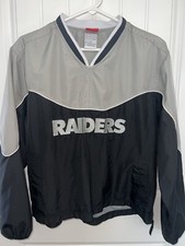 Vintage NFL Raiders Pull Over Jacket/Windbreaker Youth Large 14-16
