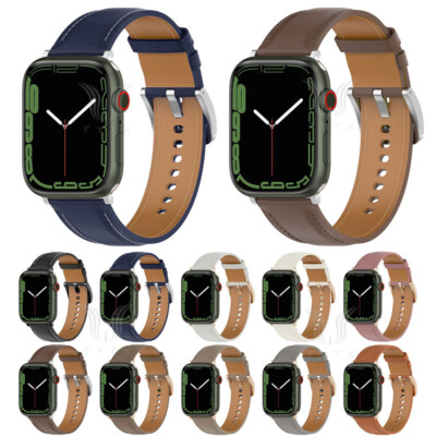 Genuine Leather Strap Wrist Band For Apple Watch Series 10