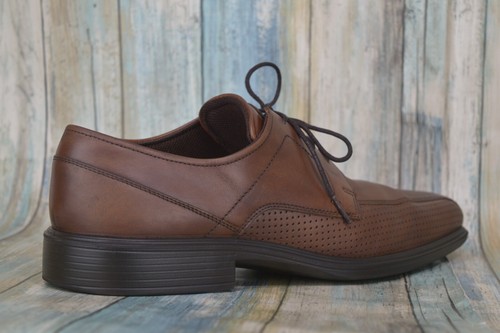 Ecco Men's Bike Toe Perforate Oxfords Size 12 / 12.5 EUR 46 Brown Leather Shoes - Picture 8 of 10