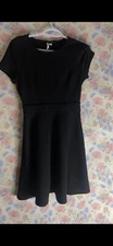 Elle Women's Black Short Knit A-Line Dress Sz XS