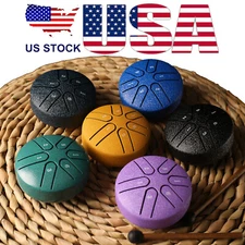 Rain Drum Steel Tongue Drum Hand Drum for Yoga Mind Meditation Gift 3 IN 6 Notes