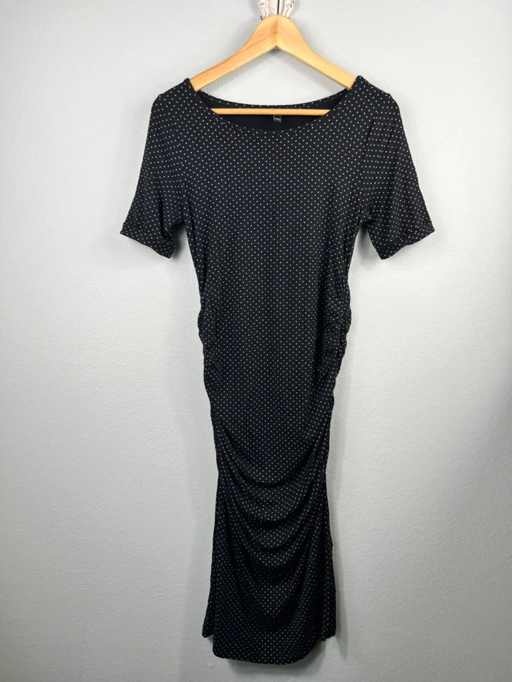 Isabella Oliver Maternity Dress Black Polka Dots Size US 6 Pregnancy Baby Shower - Image 2 of 4