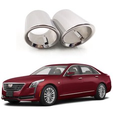 For Cadillac CT6 2016-2020 chrome Steel Rear Tail Exhaust Muffler Tip Pipe 2pcs
