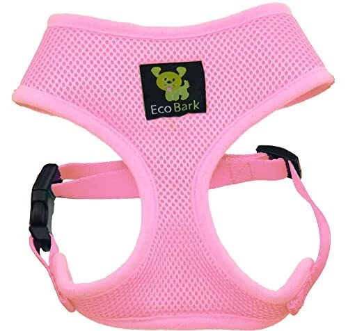 Dog Harness - Eco 3. Medium-10 to 17 lbs - Neck Up to 12.5 in Baby Pink