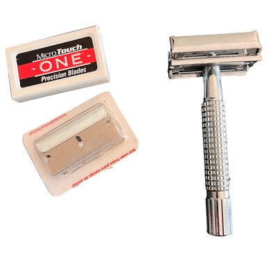Micro Touch Straight Edge Razor with Blades