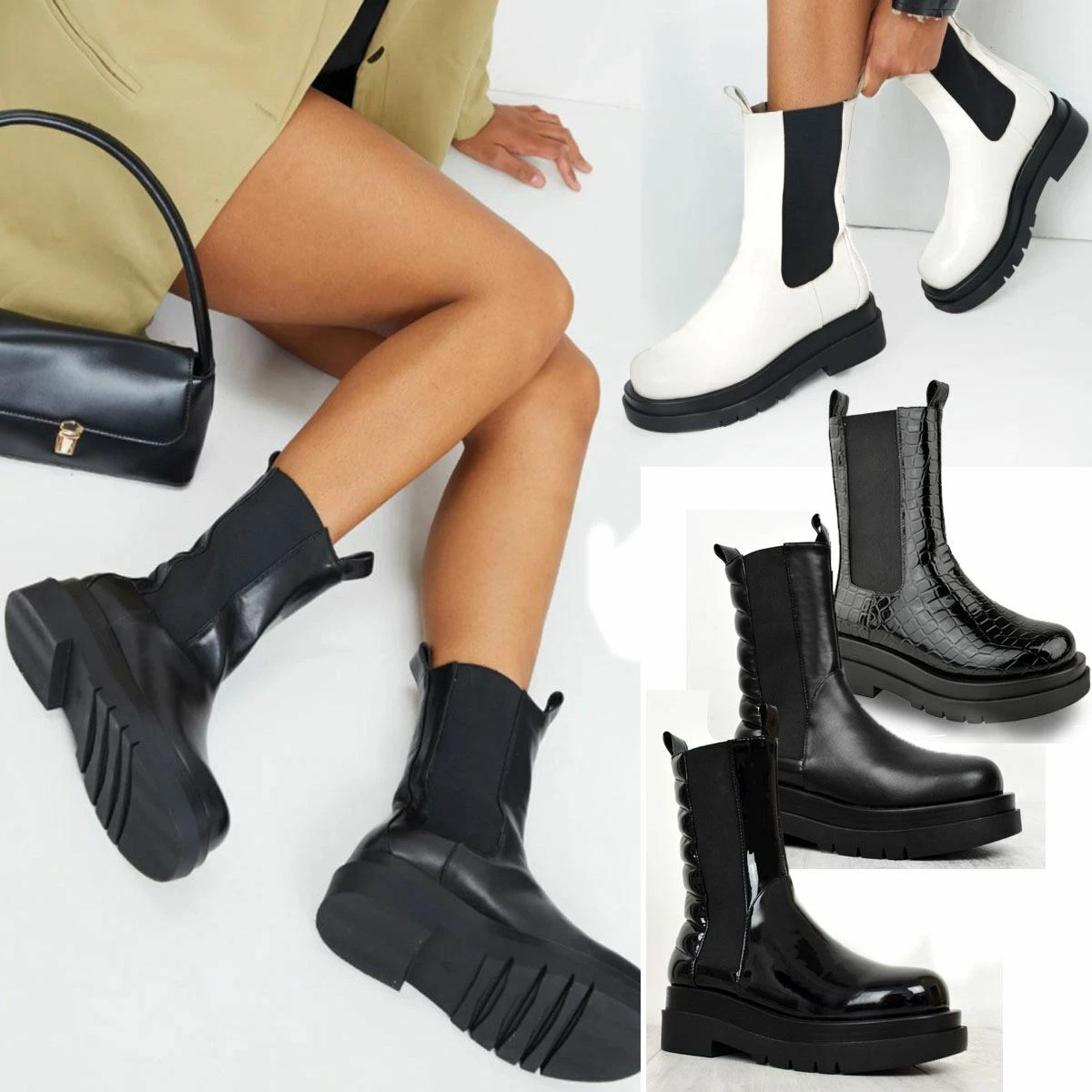 Calf high cheap chelsea boots