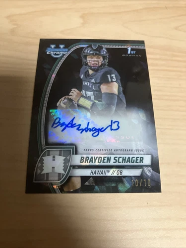 2024 Bowman University Chrome - Chrome Prospect Autographs Black Refractor #PA-BSC Brayden Schager /10 (AU, RC)