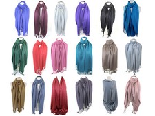 High Quality Silky Feel Solid Colour Pashmina Shawl Scarf Wrap Stole Throw