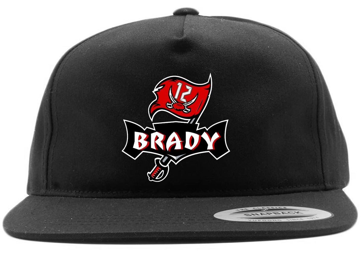 BLACK Tom Brady Tampa Bay Buccaneers Bucs LOGO TB12 Snapback