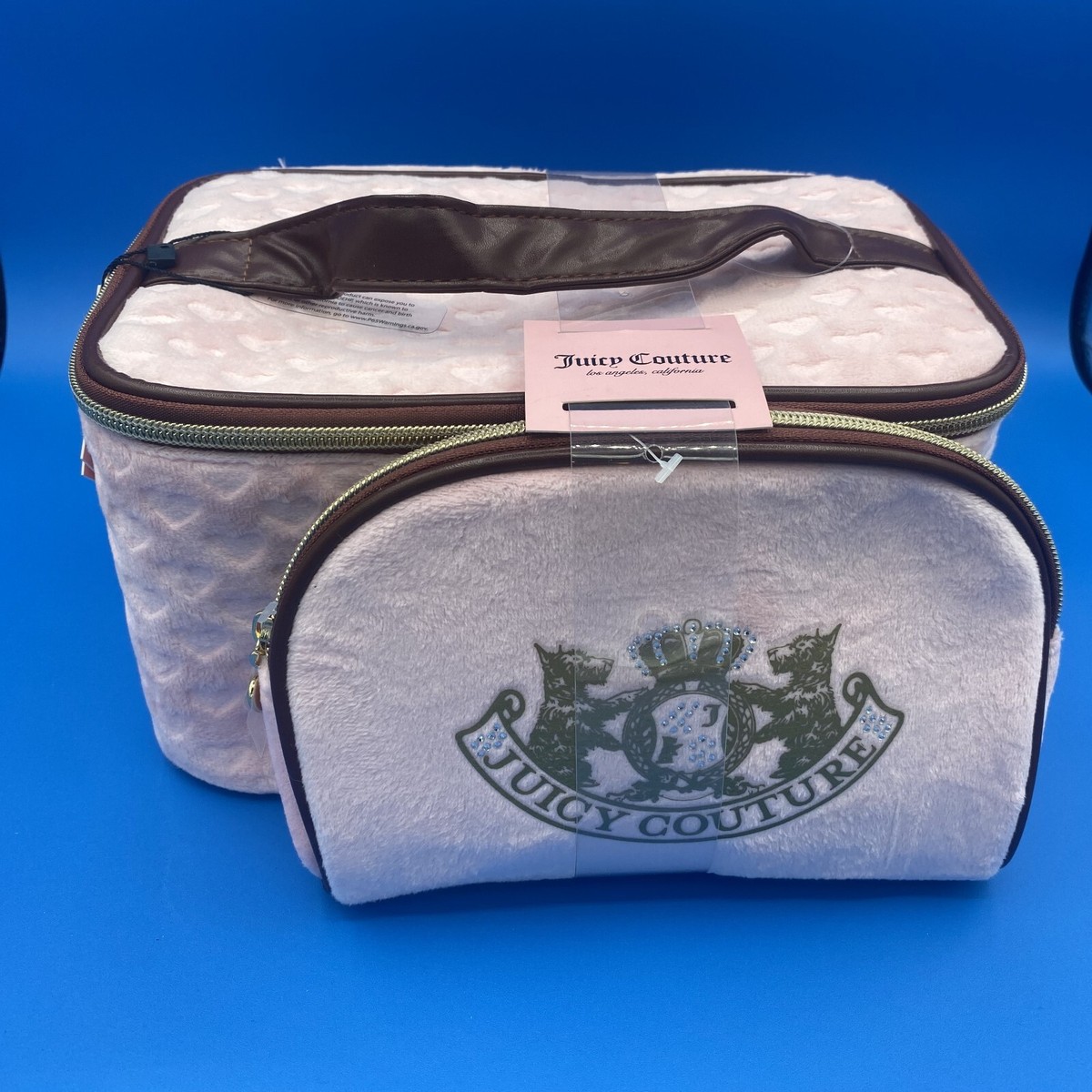 Juicy Couture pc Travel Cosmetic Bag Train Case Scottie Crown