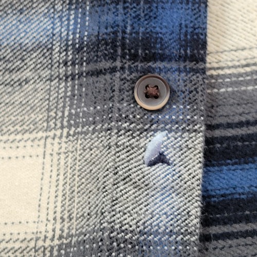 Chaqueta Camisa Taylor Vintage Para Hombre Pequeña Azul Franela a Cuadros Gruesa S - Imagen 5 de 13