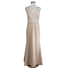 Vince Camuto Women's Formal Dress Size 10 Blush Pink Sequin A-Line Evening Gown