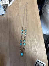 NAVAJO Necklace RB Turquoise Silver 925 Vintage Indian Jewelry SV925