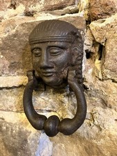 Ancien Heurtoir De Porte En Fonte Style Antique Égyptien 