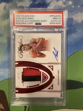 2021 Panini Flawless Ayo Dosunmu Horizontal Rookie Patch Auto RPA /15 PSA 9 Ruby