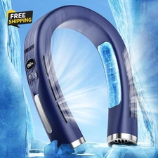 3 in 1 Neck Air Conditioner Portable 6000Mah Neck Fan with 2 Metal Cooling Plate