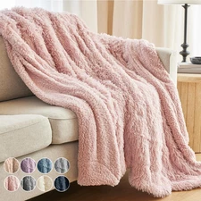 The Connecticut Home Co Throw Blanket Soft Fluffy Room Decor, Cozy Warm Throws f