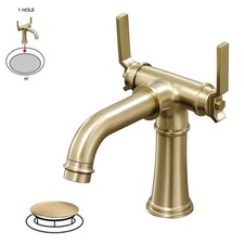 BWE Double Handle Industrial Style Bathroom Faucet Lavatory Mixer Tap