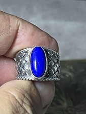 Sterling Silver Natural Lapis Ring Size 5.75