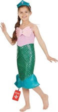Girls Little Mermaid Costume Kids Fish Fairy Tale Princess Dress Halloween