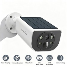 Wansview Outdoor Wireless 2K Solar Security Camera Home Wifi Color Night Vision