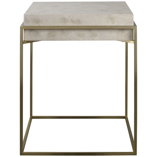 Uttermost 25100 Inda 19"W Veneer Top Steel Side Table - Brass - Picture 4 of 4