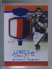 2017 Panini Plates & Patches Rookie Blue 24/25 Mitchell Trubisky Patch Auto 5m1