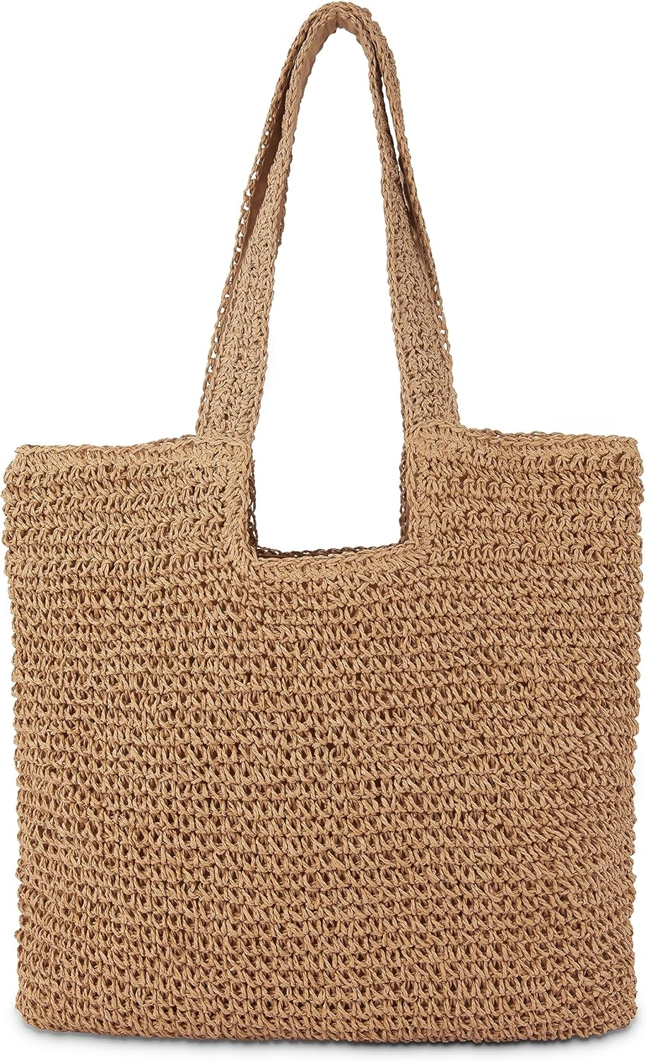 Straw Beach Tote Bag: Large Summer Boho Woven Bags - Rattan Handmade Shoulder Ha
