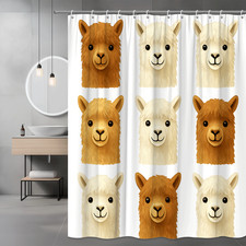 Cute Alpaca Shower Curtain - Fun Bathroom Decor