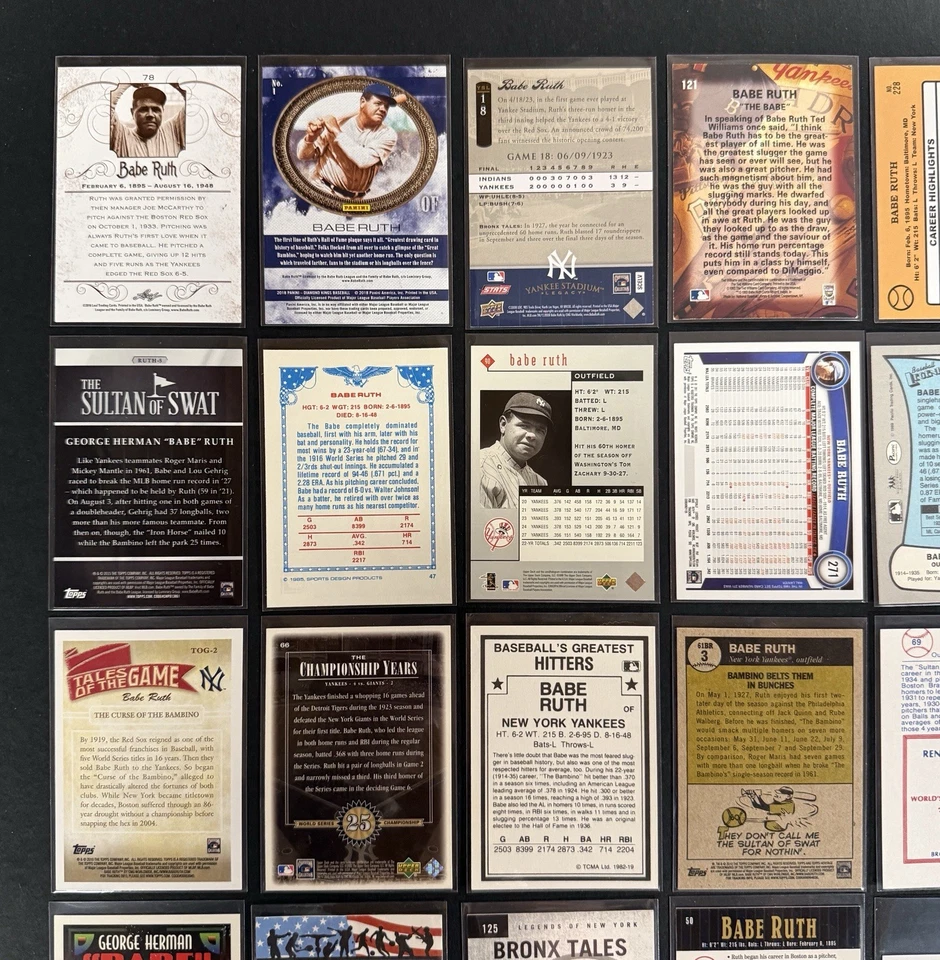 BABE RUTH ~ Lote de (50) Tarjetas - Sin Duplicados ~ Yankees de Nueva York ~ HOF v1 Foto 4 de 4