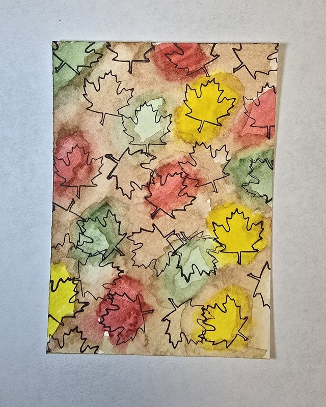 ACEO Art Card Original Watercolor, Autumn Feels, by.kaylee.makes