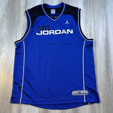 Vintage Air Jordan Jersey Large Blue Mesh White Trim Sleeveless Y2K Jumpman Nike