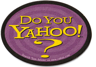 Sam Adams Do You Yahoo!?  Beer Coaster  Win Ultimate Ski Adventure