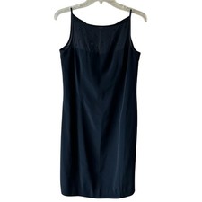 Jones New York Cocktail Dress Sleeveless Beaded Mesh Sheath Event Party Black 8