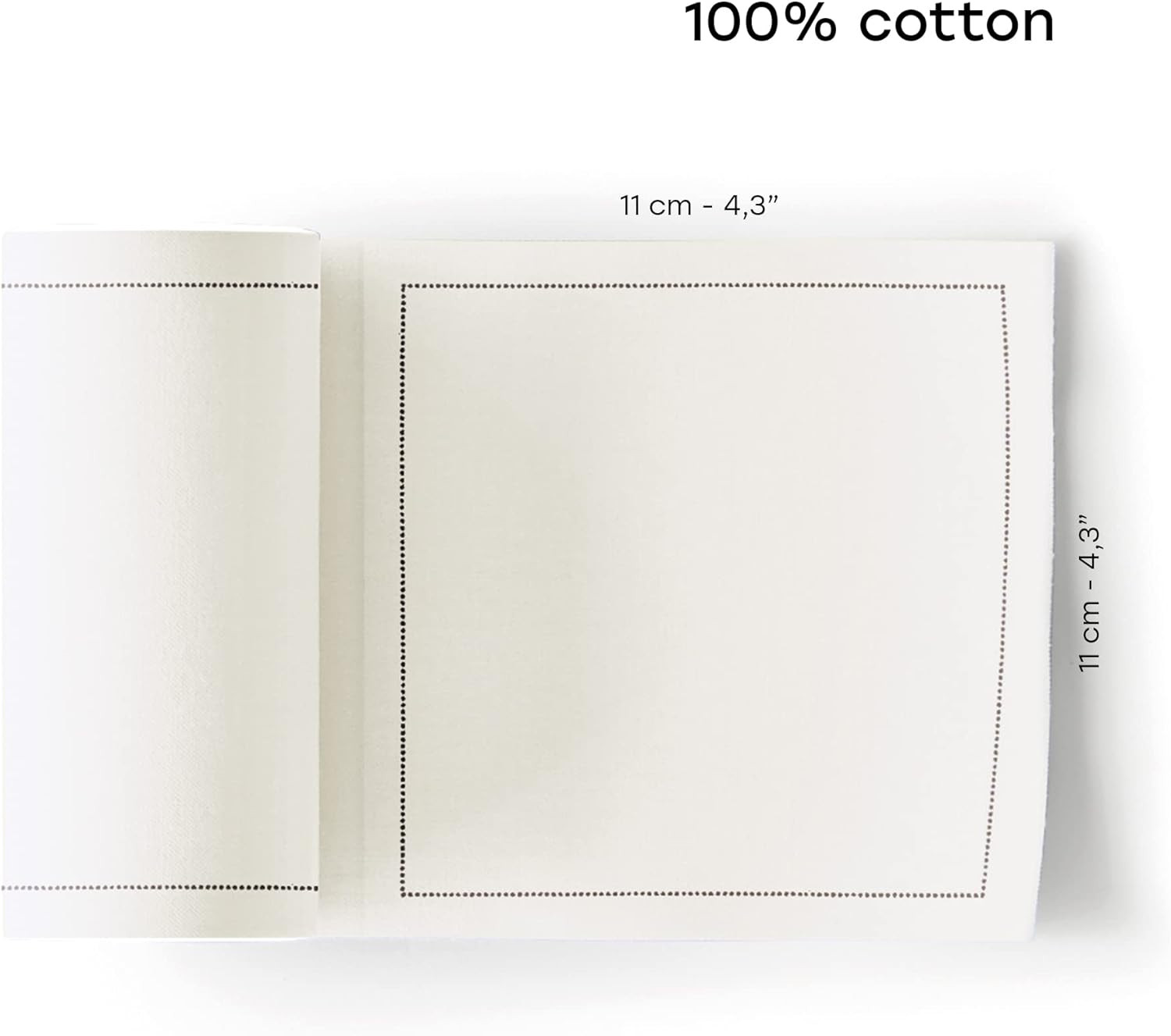 Basics Cotton Cocktail Napkin, 50 per Roll, Cream, 4.3 X 4.3 Inch