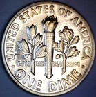 1954 CH / GEM PROOF SILVER Roosevelt Dime Coin NICE PRF LOT #PQ64  NR — photo 2