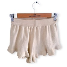Ladies Beige Knitted Shorts Elasticated High Waist Summer Hot Pants Size 6-8