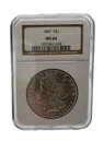 1887 P  Morgan Silver Dollar NGC MS 64 Bright White Early Label Holder