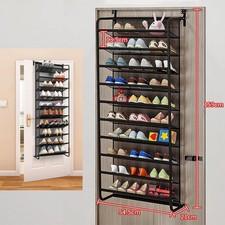 10 Tier 30 Pair Over Door Hanging Shoe Rack Wall Mounted Shelf Organiser Storage