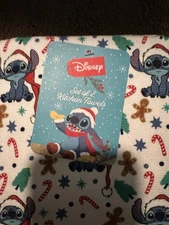 Disney Stitch Christmas Design Kitchen Towels Set Of 2 NWT!