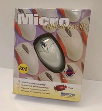 Vintage Micro Optical Scroll PS/2 Mouse - NIB