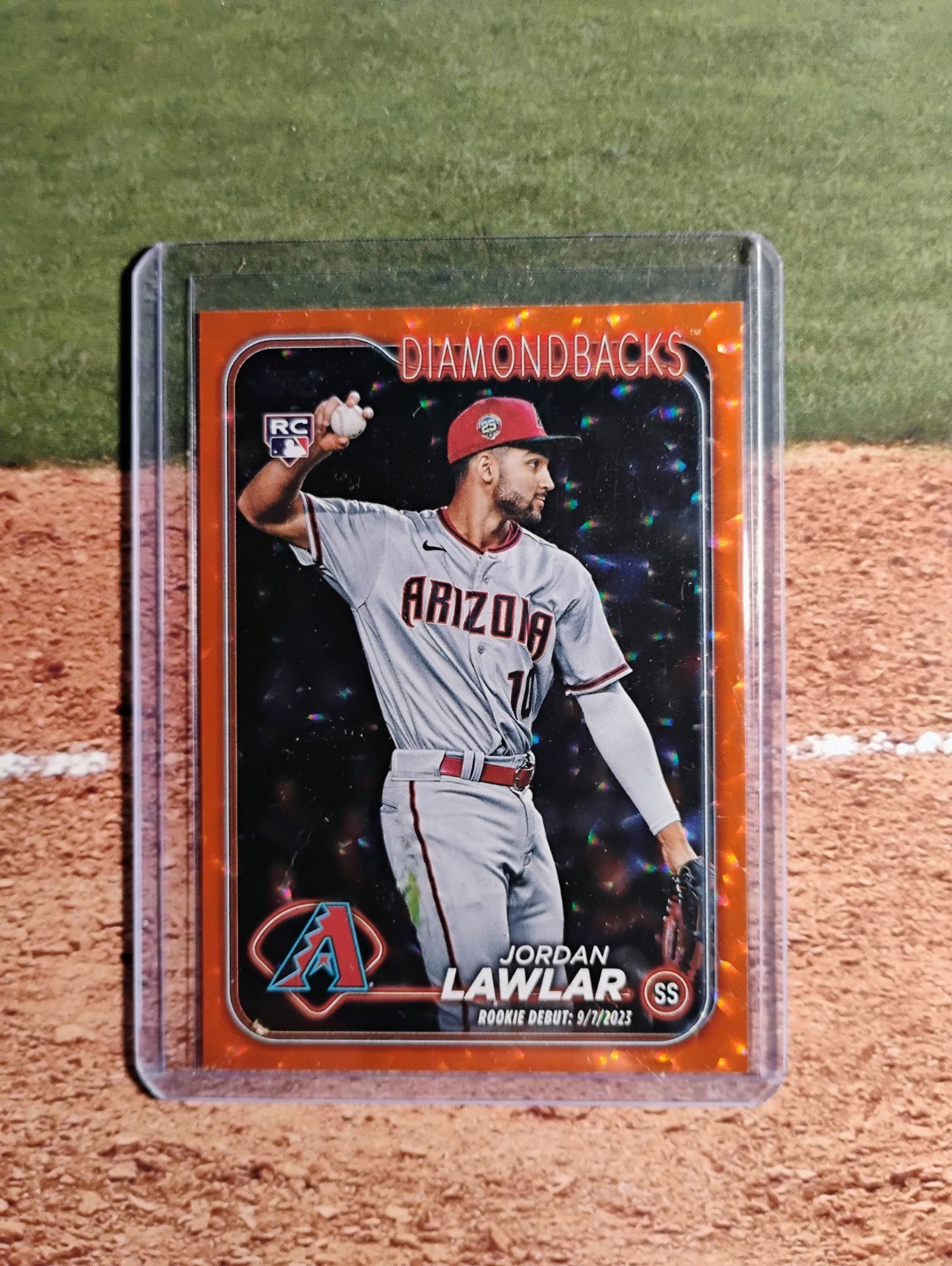 2024 Topps Update Orange Crackle Foil #US41 Jordan Lawlar RC /299 Diamondbacks