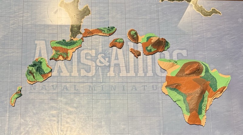 Axis & Allies - War At Sea - Victory At Sea - Terrain - Hawaii Island Set - 8 In