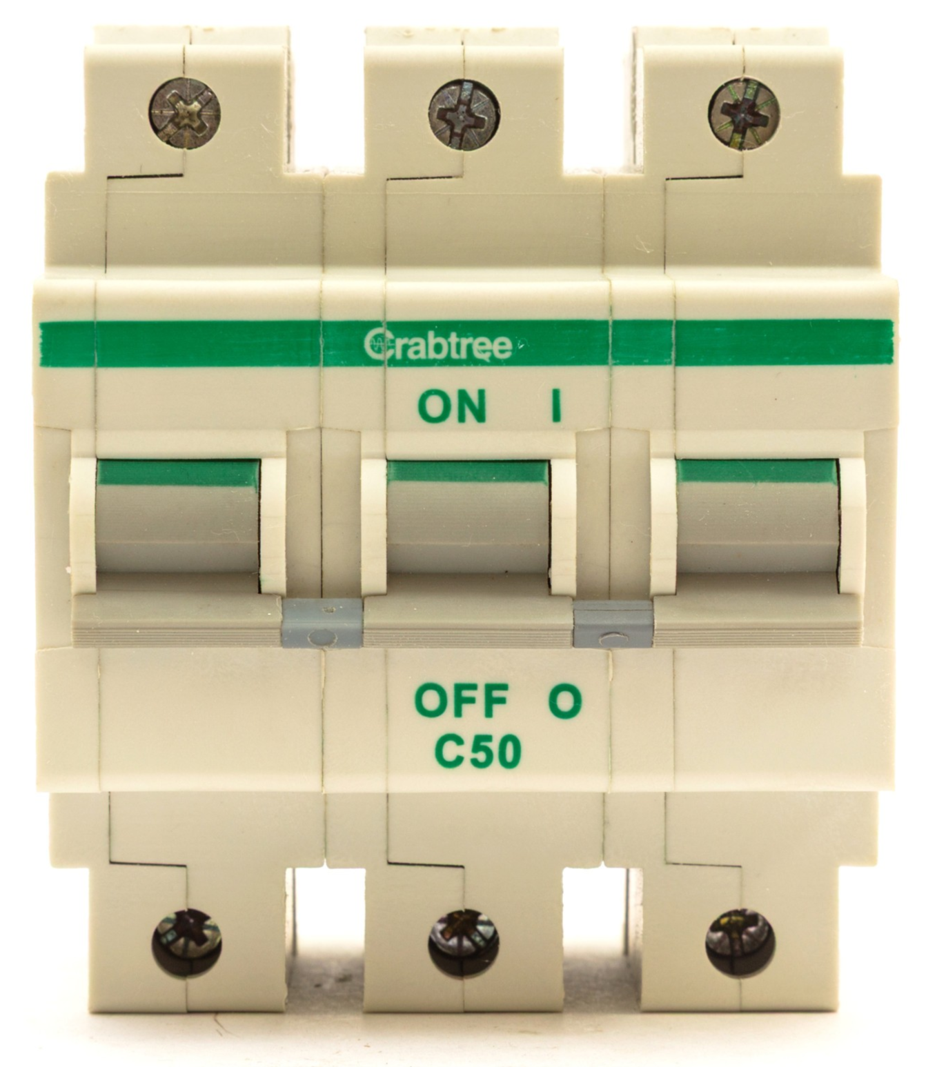 CRABTREE POLESTAR 50A CURVE C TRIPLE 3P C50 CIRCUIT BREAKER 50 AMP MCB 63C/50