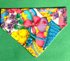 Over Collar Slide On Pet Dog Cat Bandana Scarf EASTER BABY CHICK  SMALL