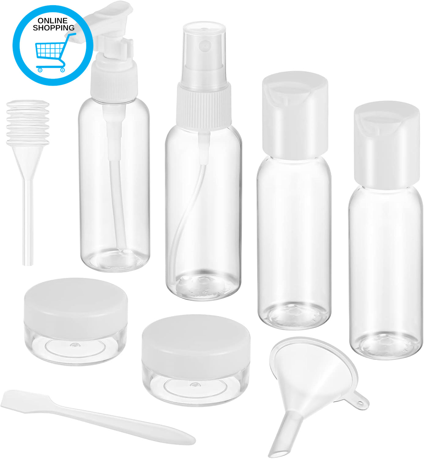 Travel Bottles for Toiletries, 9 PCS Leak Proof Refillable Travel Containers Liq