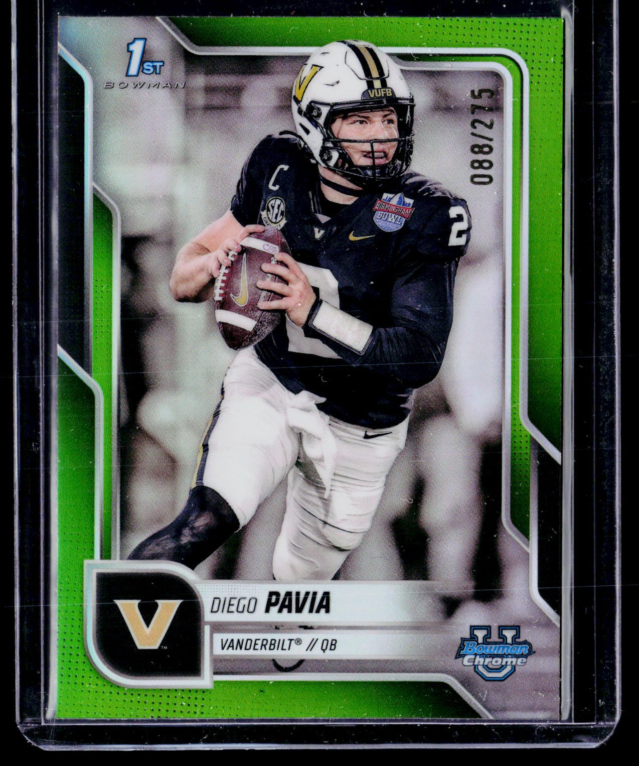 2025 Bowman University Chrome #190 Diego Pavia Lime Green Refractor #/275
