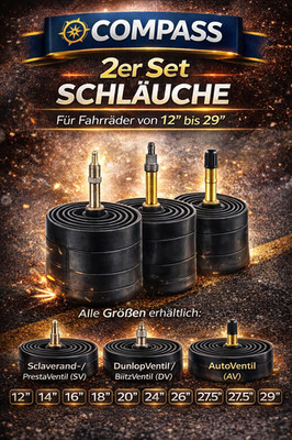 2x Fahrradschlauch Schläuche Kinder City MTB 12 14 16 18 20 24 26 27,5 28 Zoll